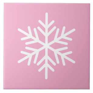 Floco Nórdico Branco Festivo Floco De Neve Em Rosa