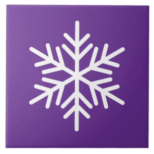 Floco Nórdico Branco Festivo Floco De Neve Em Roxo