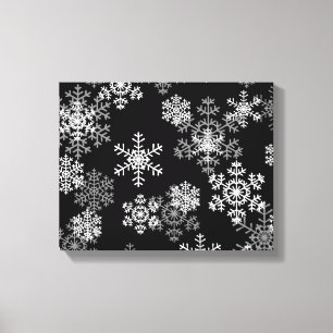 Flocos de neve Arte-Pretos & brancos das canvas do