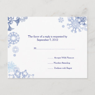 Flocos de neve azuis e brancos RSVP 2 de Casamento
