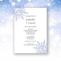 Flocos de neve azuis no Convite de Casamento no in