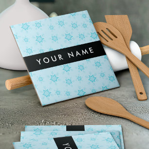 Flocos de neve azuis, seu nome, Personalize