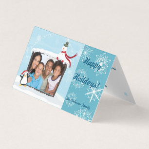 Flocos de Neve Azul Congelante Foto Personalizada