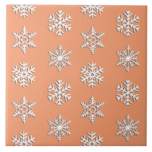 Flocos de neve brancos em 3D, Fundo Personalizável