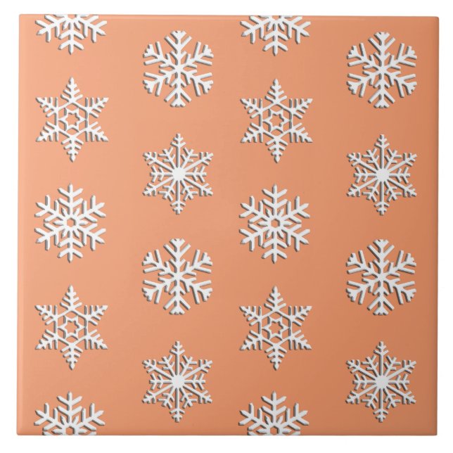 Flocos de neve brancos em 3D, Fundo Personalizável (Frente)