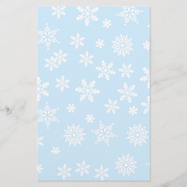 Flocos de neve brancos em fundo azul claro (Frente)