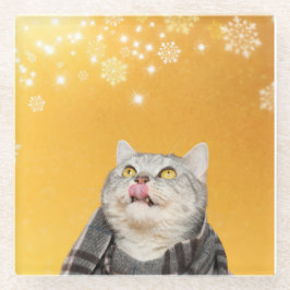 Flocos de neve catadores de gato Porta copos de vi