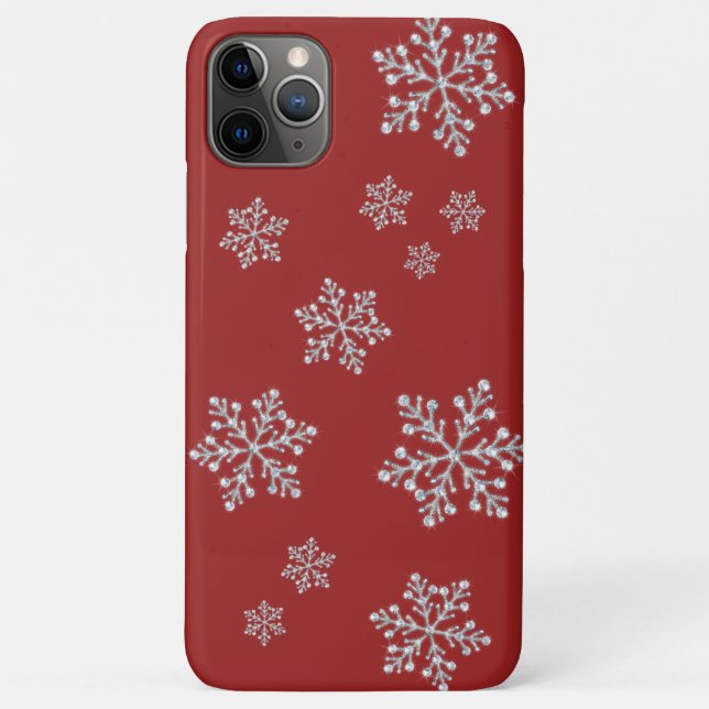 Flocos de neve cintilantes na capas de iphone Verm (Verso)