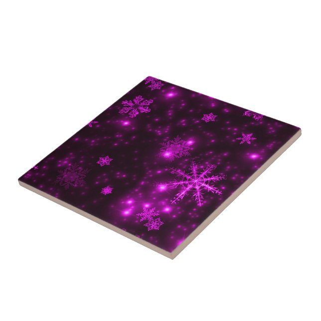 Flocos de neve com fundo roxo (Lateral)