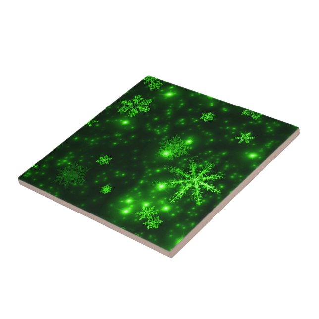 Flocos de neve com fundo verde (Lateral)