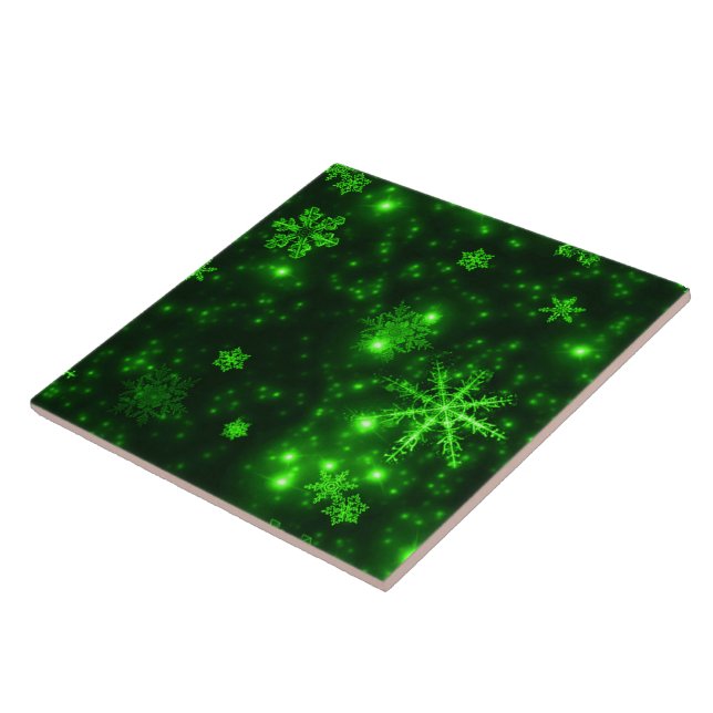 Flocos de neve com fundo verde (Lateral)