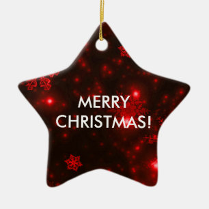 Flocos de neve com ornamento de fundo vermelho