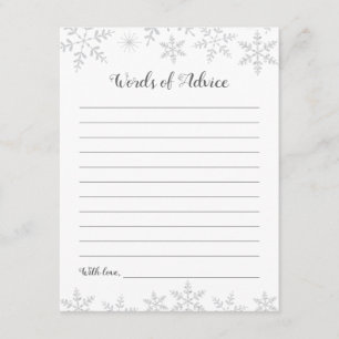 Flocos de neve da prata do cartão do conselho do