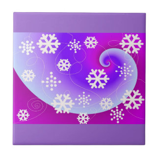 Flocos de Neve Dançantes em um Fundo Roxo