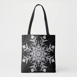Flocos de neve de inverno Bolsa de Impressão preto