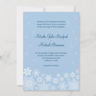 Flocos de neve de inverno Convite de casamento 5 x