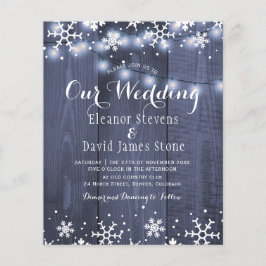 Flocos de neve de inverno convite para casamento d