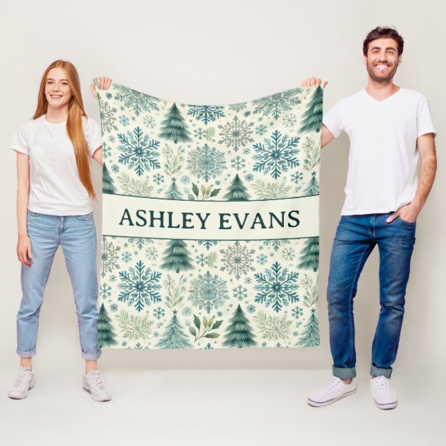 Flocos de neve de Natal, cobertor de padrão de árv (In Situ)