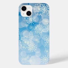 Flocos de neve de Natal em um fundo azul