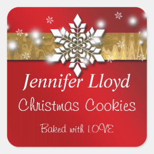 Flocos de neve de Natal, Folha de Ouro, Adesivos d