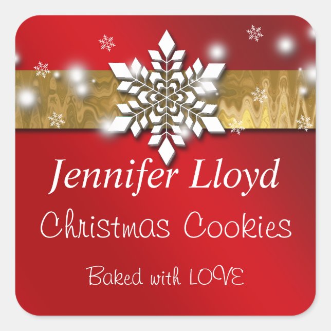 Flocos de neve de Natal, Folha de Ouro, Adesivos d (Frente)