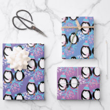 Flocos de Neve de Pinguim Fofos Caprichosos