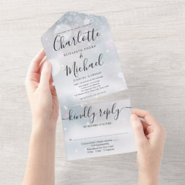 Flocos de Neve de Script Elegante Casamento de Inv