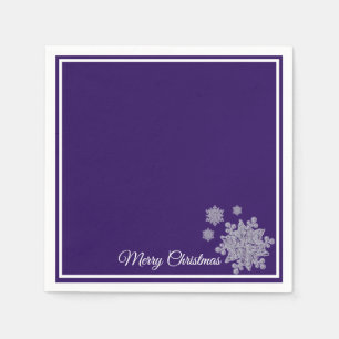 Flocos de neve do roxo dos guardanapo de papel do
