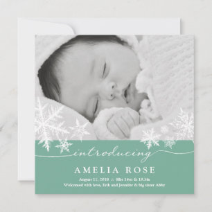 Flocos de neve doces   Anúncio do bebê