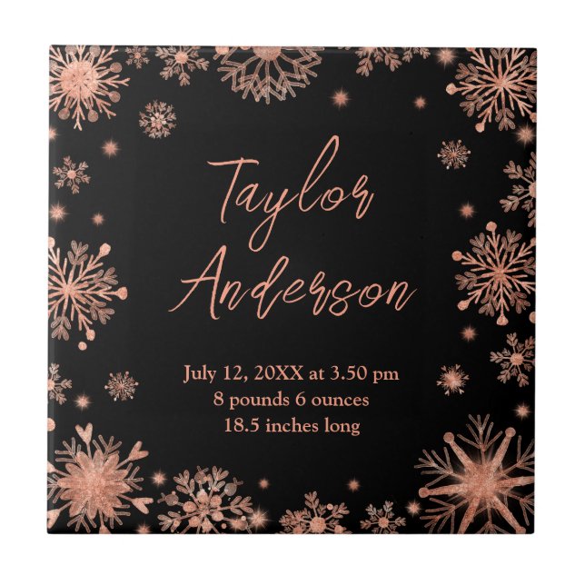 Flocos de neve Dourados rosa em Neves Negros (Frente)