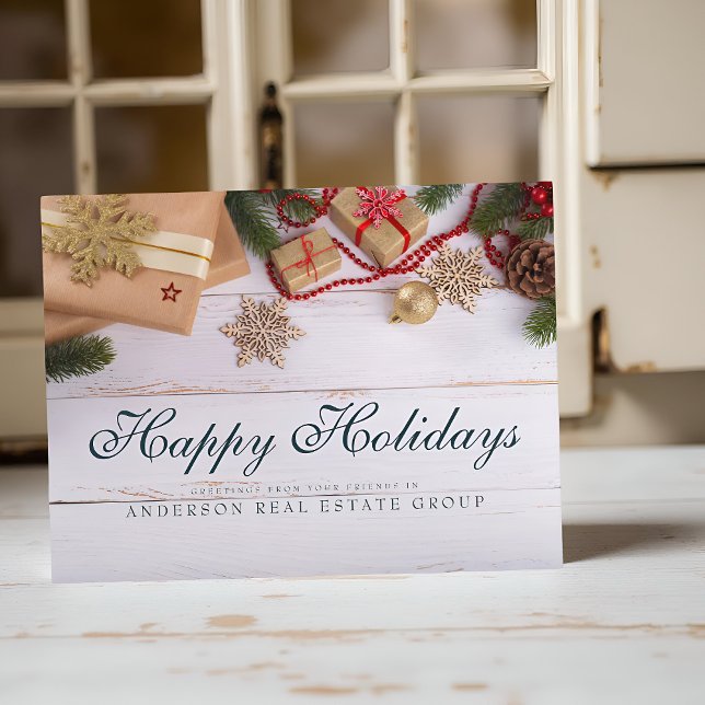 Flocos de neve e pinheiro | Cartões de natal russo (Criador carregado)