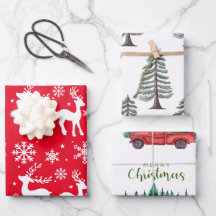 Flocos de neve e renas Árvore Verde de Natal