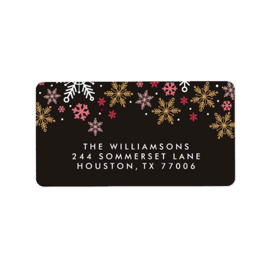 Flocos de neve elegantes etiquetas personalizadas etiqueta de endereço