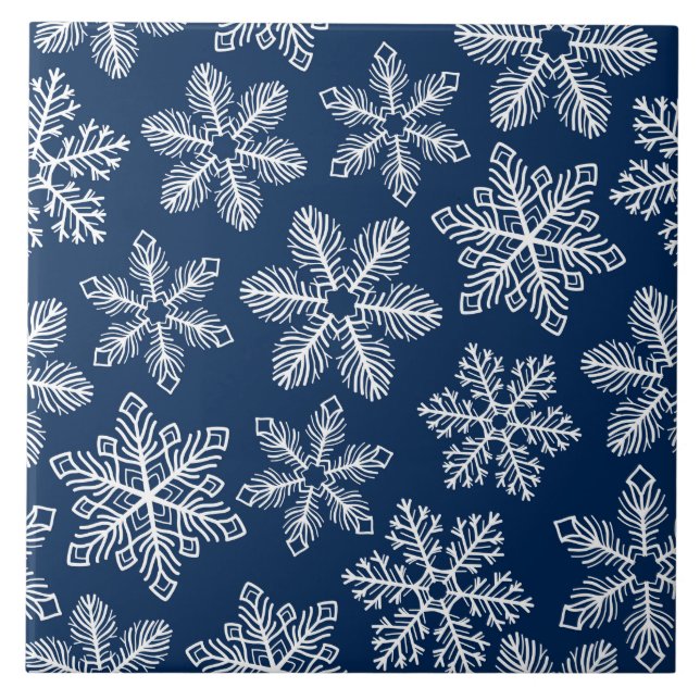 Flocos de neve em azul escuro (Frente)