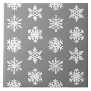 Flocos de neve Ikat - Cinzas de carvão e branco