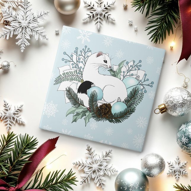 Flocos de Neve Natal Azul Erva-Miúda Branca (Criador carregado)