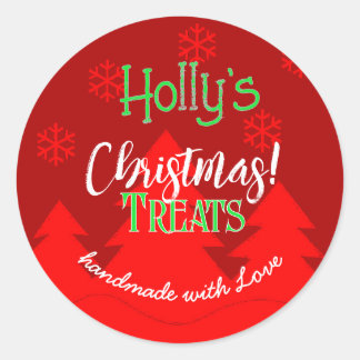 Flocos de neve Natalícios etiqueta vermelha