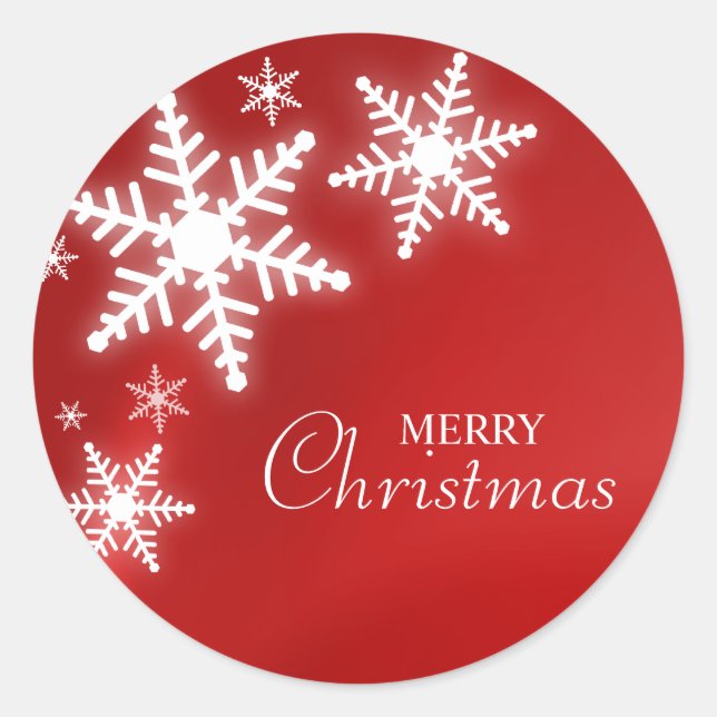 Flocos de neve no adesivo vermelho (Frente)