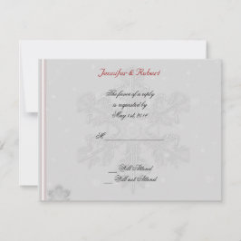 Flocos de neve no cartão de resposta prata