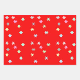 Flocos de neve Papel de enrolamento 3 Folhas plana
