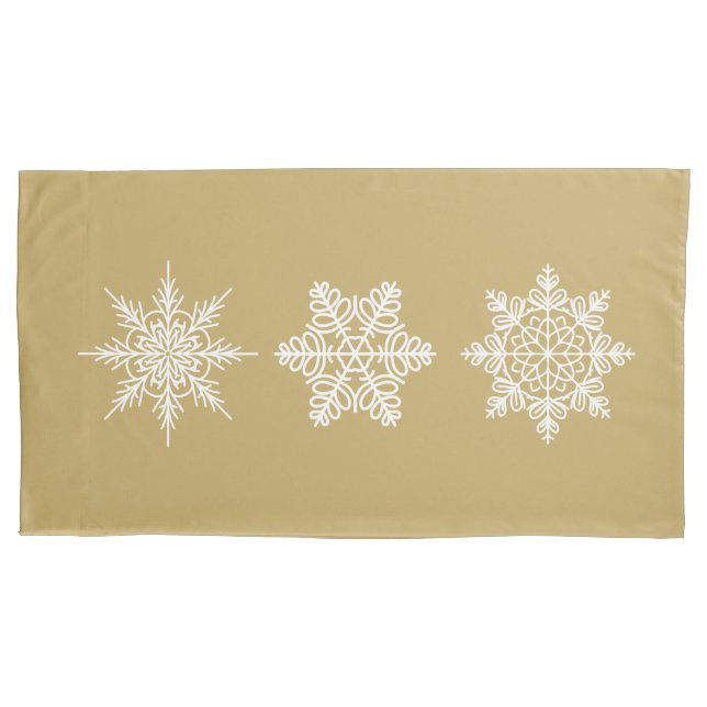 Flocos de neve Pillowcase King (Frente)