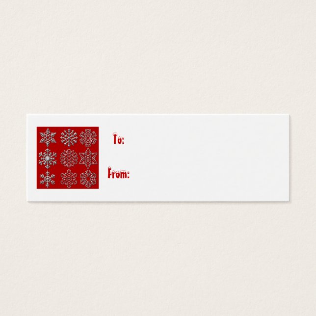 Flocos de neve prateados com etiqueta presente (Frente)