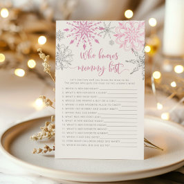 Flocos de neve prateados cor-de-rosa Quem conhece