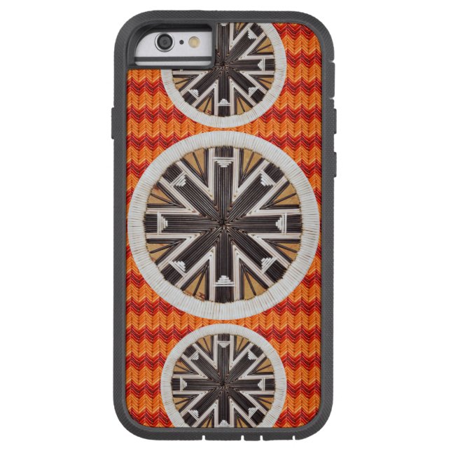 Flocos de neve pretos e Chevron alaranjado (Verso)