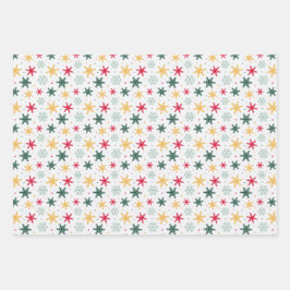 Flocos de neve que embrulham papel, conjunto de 3