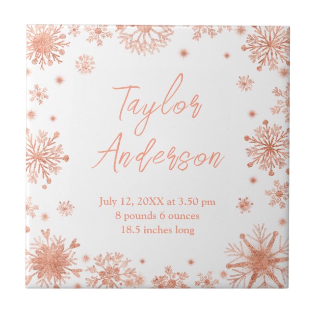 Flocos de neve rosa Dourados em Chapéus Brancos (Frente)