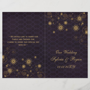 flocos de neve roxos do ouro que wedding os