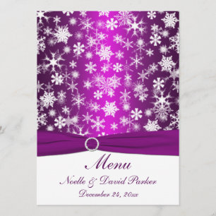 Flocos de neve roxos e brancos que Wedding o menu