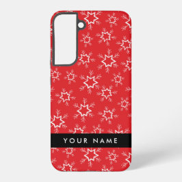 Flocos de neve vermelhos e brancos, seu nome, pers