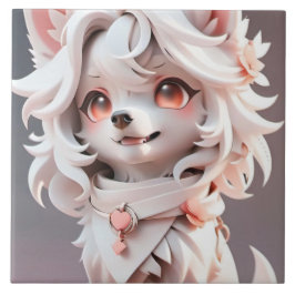 Floffy Pink E White Puppy